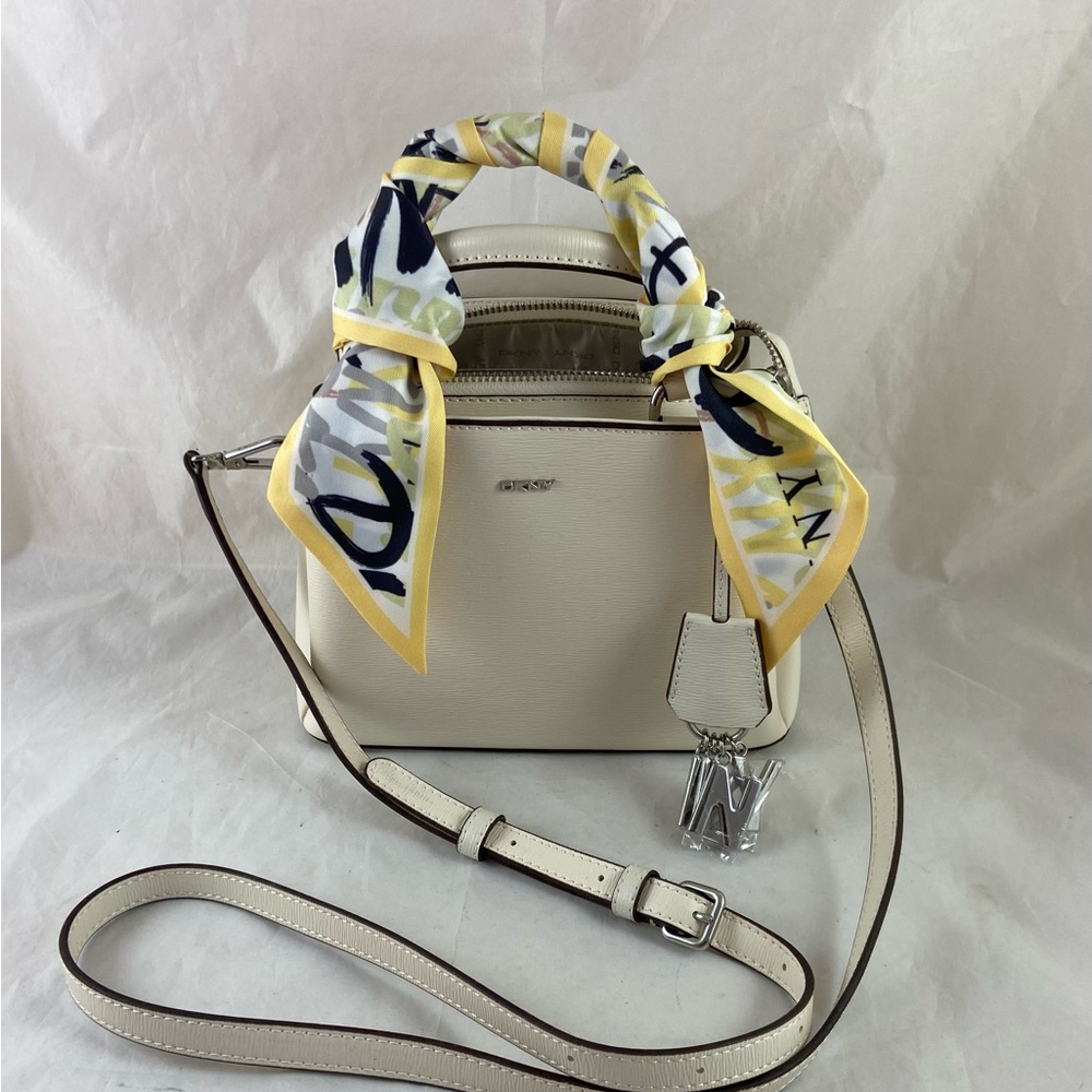DKNY Paige Small Satchel R21DL465 Crossbody Strap and Double Handle With Scarf